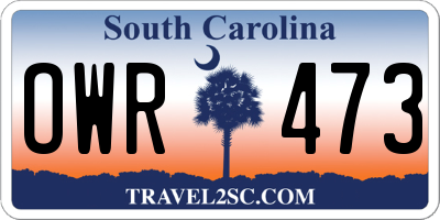 SC license plate OWR473
