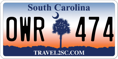 SC license plate OWR474