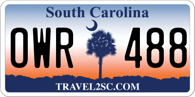 SC license plate OWR488