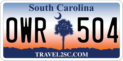 SC license plate OWR504
