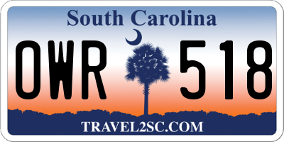 SC license plate OWR518