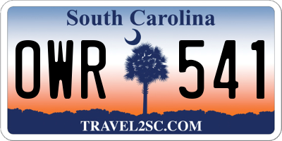 SC license plate OWR541