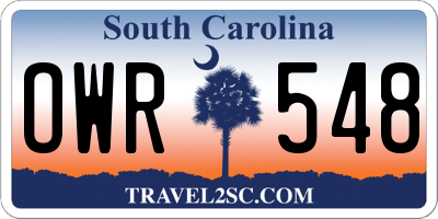SC license plate OWR548