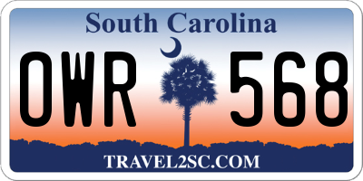 SC license plate OWR568