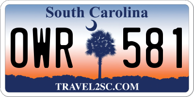 SC license plate OWR581