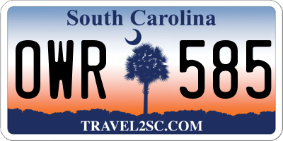 SC license plate OWR585