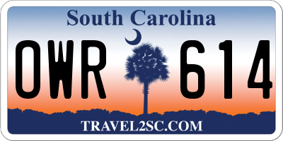 SC license plate OWR614