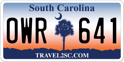 SC license plate OWR641
