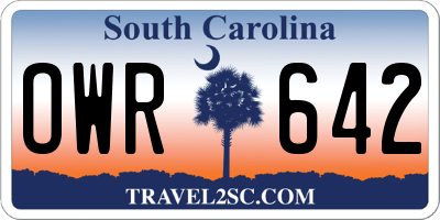 SC license plate OWR642