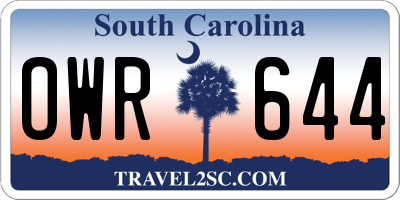 SC license plate OWR644