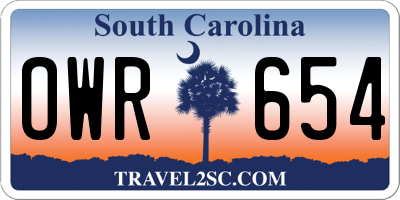 SC license plate OWR654