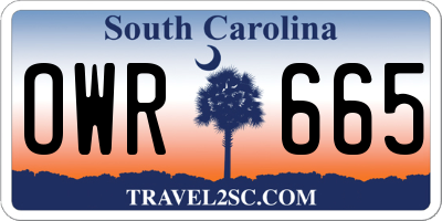SC license plate OWR665