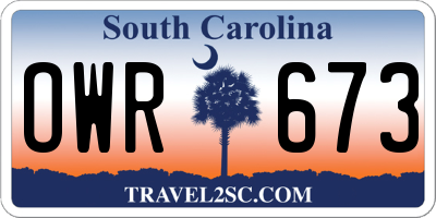 SC license plate OWR673