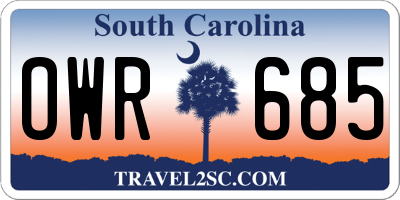 SC license plate OWR685