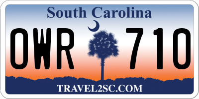 SC license plate OWR710