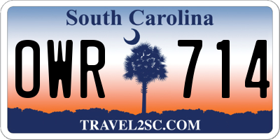 SC license plate OWR714