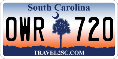 SC license plate OWR720