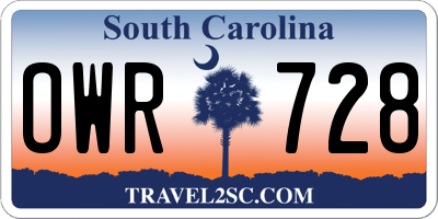 SC license plate OWR728