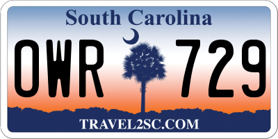 SC license plate OWR729