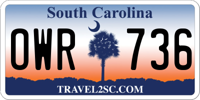 SC license plate OWR736