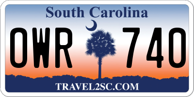 SC license plate OWR740