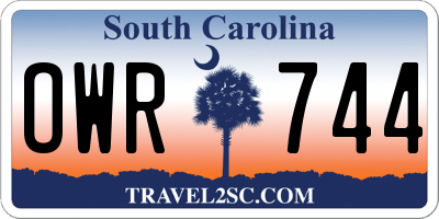 SC license plate OWR744