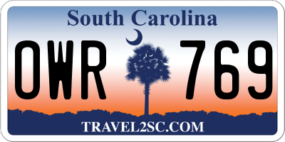 SC license plate OWR769