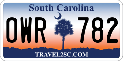 SC license plate OWR782