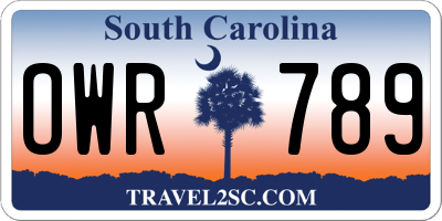 SC license plate OWR789