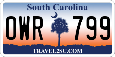 SC license plate OWR799