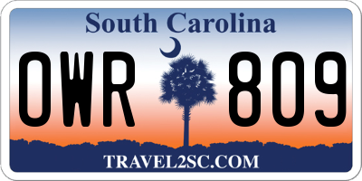 SC license plate OWR809