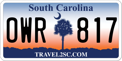 SC license plate OWR817