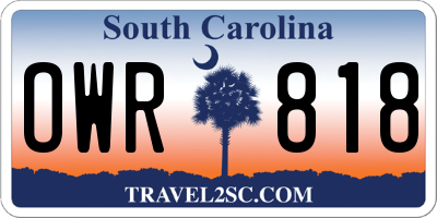 SC license plate OWR818