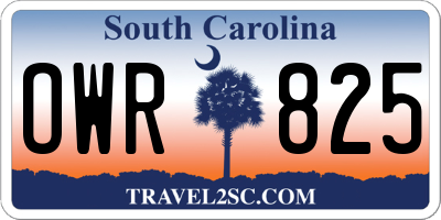 SC license plate OWR825