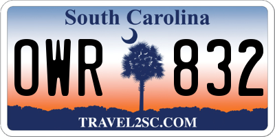 SC license plate OWR832
