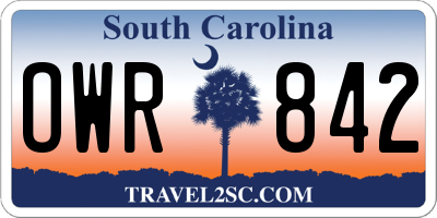 SC license plate OWR842