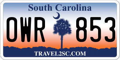SC license plate OWR853