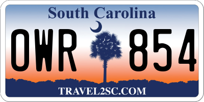 SC license plate OWR854