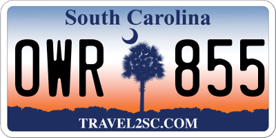 SC license plate OWR855