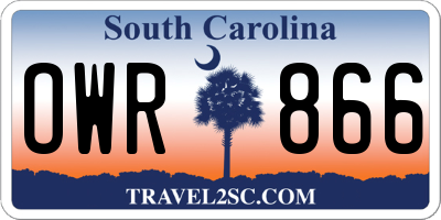 SC license plate OWR866