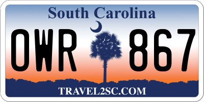 SC license plate OWR867