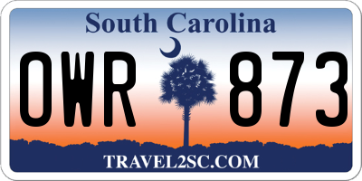 SC license plate OWR873