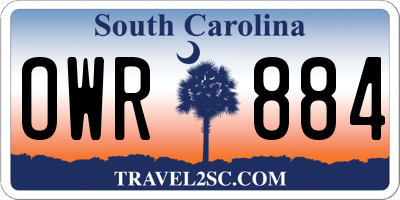 SC license plate OWR884