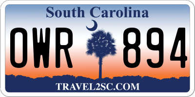 SC license plate OWR894