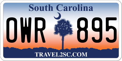 SC license plate OWR895