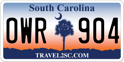 SC license plate OWR904