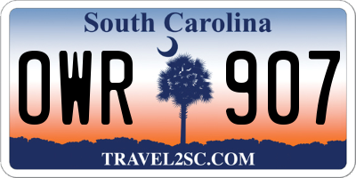 SC license plate OWR907