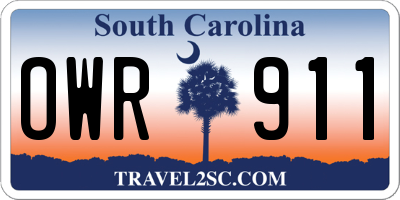 SC license plate OWR911
