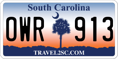SC license plate OWR913
