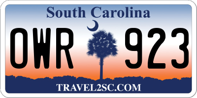 SC license plate OWR923
